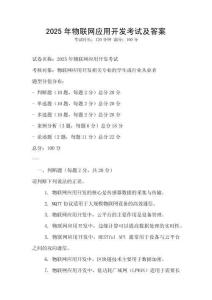 2025年物聯網應用開發考試及答案