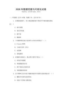 2026年數(shù)據(jù)挖掘與可視化試卷