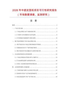 2026年中底定型機項目可行性研究報告（市場數(shù)據(jù)調(diào)查、監(jiān)測研究）