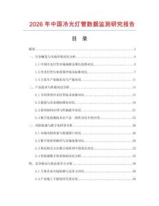 2026年中國冷光燈管數據監測研究報告