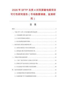 2026年SFTP五类4对双屏蔽电缆项目可行性研究报告（市场数据调查、监测研究）