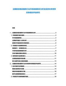 法国旅游酒店服务行业市场发展现状分析及投资未来竞争态势规划评估研究