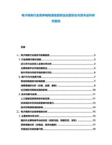 電子商務行業競爭格局演變趨勢及運營優化與資本運作研究報告