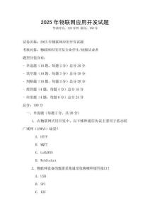 2025年物聯網應用開發試題
