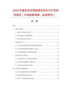 2026年直流電動(dòng)埋弧焊機(jī)項(xiàng)目可行性研究報(bào)告（市場(chǎng)數(shù)據(jù)調(diào)查、監(jiān)測(cè)研究）
