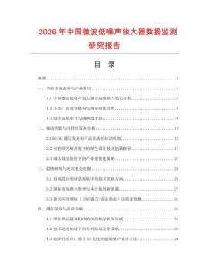 2026年中國微波低噪聲放大器數(shù)據(jù)監(jiān)測研究報告