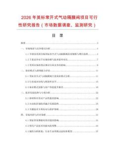 2026年英標(biāo)常開式氣動(dòng)隔膜閥項(xiàng)目可行性研究報(bào)告（市場(chǎng)數(shù)據(jù)調(diào)查、監(jiān)測(cè)研究）