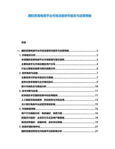 国际贸易电商平台市场深度研究报告与运营策略