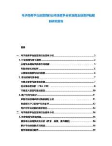 电子商务平台运营商行业市场竞争分析及商业投资评估规划研究报告