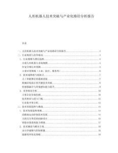 人形机器人技术突破与产业化路径分析报告