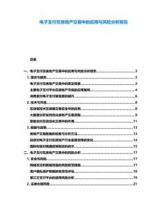 電子支付在房地產交易中的應用與風險分析報告