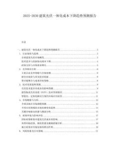 2025-2030建筑光伏一体化成本下降趋势预测报告