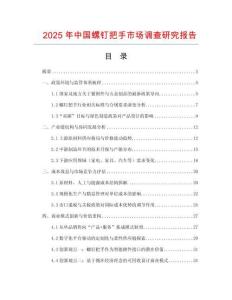 2025年中國螺釘把手市場調查研究報告