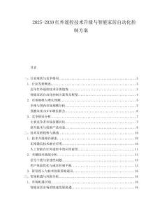2025-2030紅外遙控技術升級與智能家居自動化控制方案