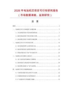 2026年電池機芯項目可行性研究報告（市場數據調查、監測研究）