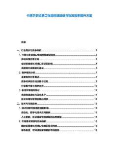 卡塔爾多哈港口物流樞紐建設(shè)與物流效率提升方案