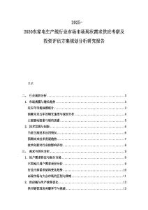 2025-2030東家電生產線行業市場市場現狀需求供應考察及投資評估方案規劃分析研究報告