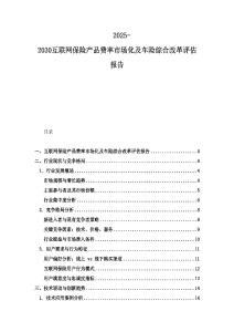 2025-2030互聯網保險產品費率市場化及車險綜合改革評估報告