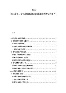 2025-2030家電行業(yè)市場發(fā)展現(xiàn)狀與市場競爭深度研究報告