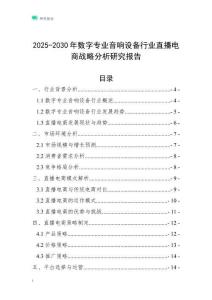 2025-2030年數(shù)字專業(yè)音響設備行業(yè)直播電商戰(zhàn)略分析研究報告