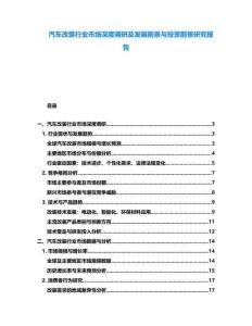 汽車(chē)改裝行業(yè)市場(chǎng)深度調(diào)研及發(fā)展前景與投資前景研究報(bào)告