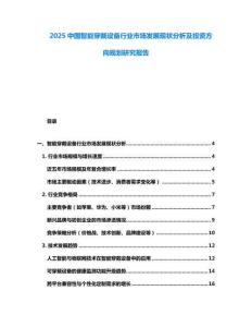 2025中国智能穿戴设备行业市场发展现状分析及投资方向规划研究报告