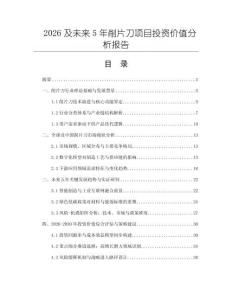 2026及未來5年削片刀項目投資價值分析報告