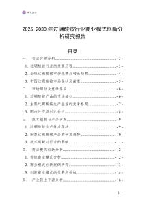 2025-2030年過硼酸銨行業(yè)商業(yè)模式創(chuàng)新分析研究報告