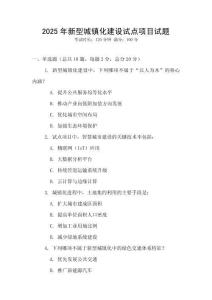 2025年新型城镇化建设试点项目试题