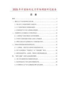 2025年中國錐形尖刀市場調查研究報告