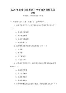2025年職業(yè)技能鑒定：電子商務(wù)操作實務(wù)試題