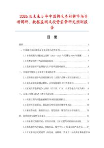 2026及未來5年中國棉毛類衫褲市場專項調研、數據監測及投資前景研究預測報告