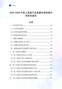 2025-2030年星上設備行業直播電商戰略分析研究報告