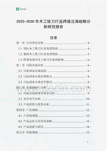 2025-2030年木工銑刀行業(yè)跨境出海戰(zhàn)略分析研究報告