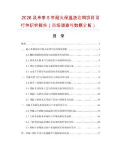 2026及未来5年耐火保温浇注料项目可行性研究报告（市场调查与数据分析）