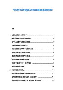 电子商务平台市场现状分析供应链管理及投资前景评估