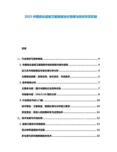 2025中國商業遙感衛星數據定價策略與政府采買機制
