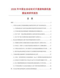 2026年中國全自動軟式手提袋制袋機數(shù)據(jù)監(jiān)測研究報告