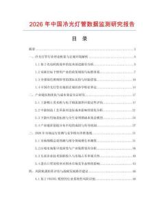 2026年中国冷光灯管数据监测研究报告
