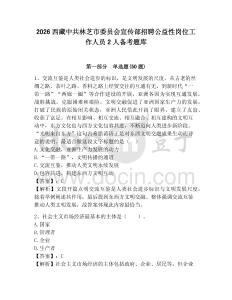 2026西藏中共林芝市委員會宣傳部招聘公益性崗位工作人員2人備考題庫及參考答案詳解（輕巧奪冠）