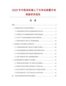 2025年中國渦輪箱上下方傳動裝置市場調查研究報告