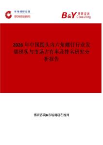 2026年中國圓頭內(nèi)六角螺釘行業(yè)發(fā)展現(xiàn)狀與市場占有率及排名研究分析報告
