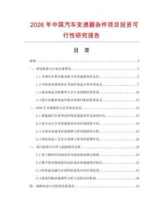 2026年中國(guó)汽車變速器雜件項(xiàng)目投資可行性研究報(bào)告