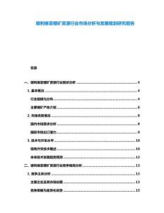 玻利維亞鋰礦資源行業市場分析與發展規劃研究報告