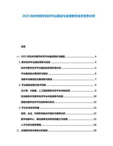 2025杭州市數(shù)字經(jīng)濟平臺建設(shè)與全球數(shù)字經(jīng)濟競爭分析