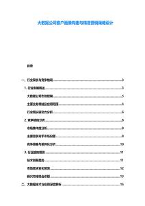 大數據公司客戶畫像構建與精準營銷策略設計