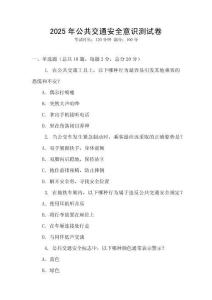 2025年公共交通安全意識測試卷