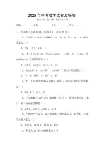 2025年中考数学试卷及答案