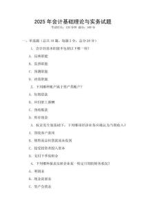 2025年會計基礎(chǔ)理論與實務(wù)試題