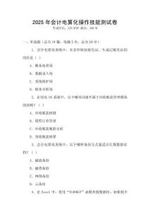 2025年會計電算化操作技能測試卷